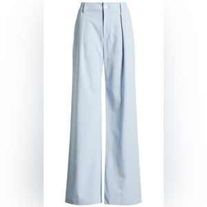 PAIGE Women's Blue Dallas Linen Blend Trouser In Light Chambray